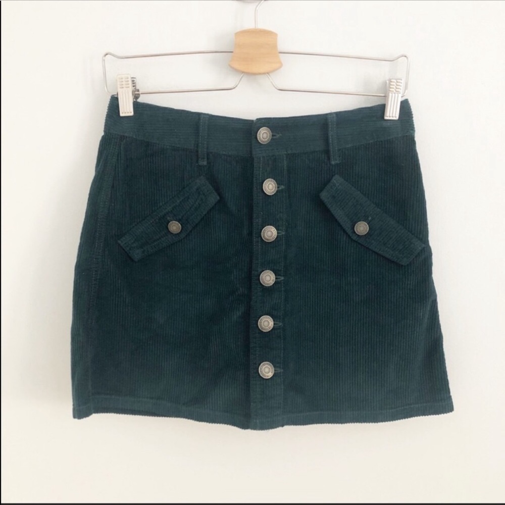 AMERICAN EAGLE High Rise A-Line Button Skirt NWT